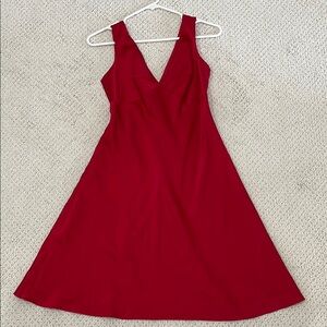 Calvin Klein Red A-Line V-Neck Cocktail Dress